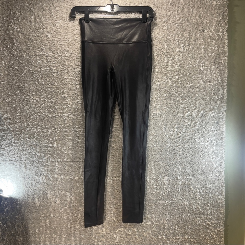 Spanx Women's Faux Leather Leggings Black Size Small Nylon